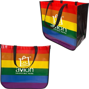 Large Rainbow Laminated Tote Bag